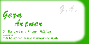 geza artner business card